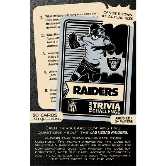 MasterPieces Officially Licensed NFL Las Vegas Raiders Trivia Challenge Card Game image {3}