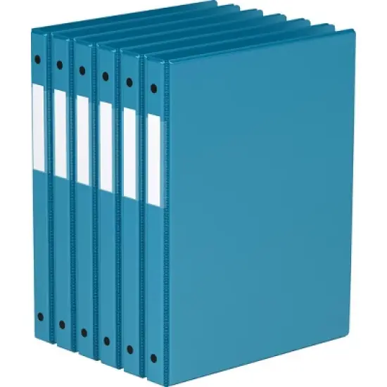 Davis Group 6pk 5/8" Premium Economy Round Ring Binders Turquoise Blue: Hard Cover, 100 Sheet Capacity, 2 Pockets image {5}