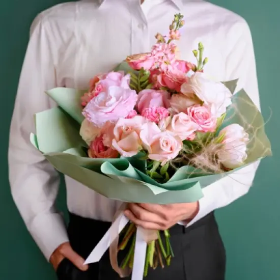 Unique Bargains Decorative DIY Craft Bouquet Gift Packaging Wrap Paper 22.4" x 22.4" 40 Sheets Bean Green Dark Green image {5}