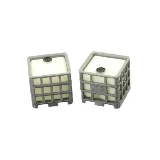 3D to Scale 1/50 2 Pack 3D Printed White Plastic IBC Pallet Tanks 50-250-GY image {1}