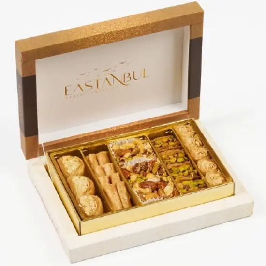 Eastanbul Baklava, Baklava Pastry, Pistachio Gift Box, Middle Eastern Sweets, Premium Gourmet Desserts, 8.8oz (250gr) image {9}