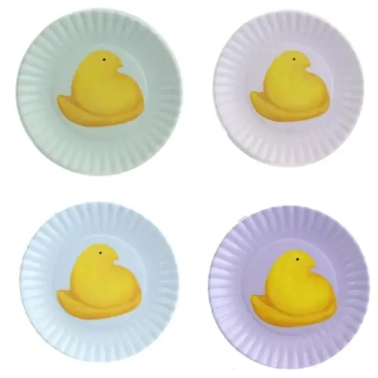 Tabletop 4.0 Inch Peeps "Paper" Plate Coasters , 4 Pc Set Melamine Easter Decor (4PC) image {6}