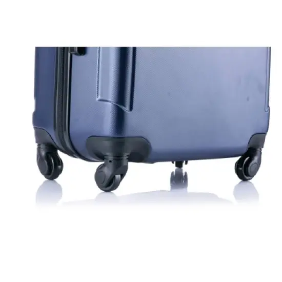 InUSA Pilot Lightweight Hardside Medium Checked Spinner Suitcase - Navy Blue image {10}