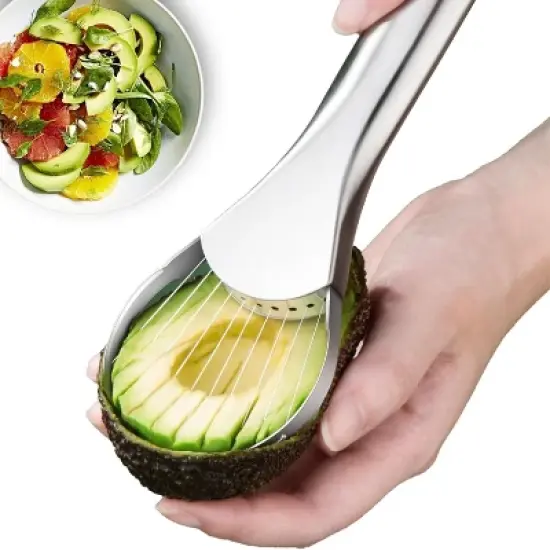 Kitcheniva 2-in-1 Stainless Steel Avocado Dragon Fruit Slicer and Pit Remover image {2}
