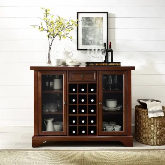 Lafayette Sliding Top Bar Cabinet Mahogany - Crosley image {2}