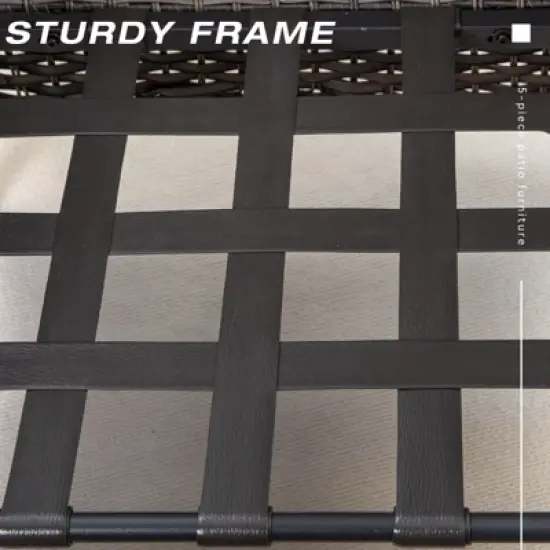 UPTIOT 73'' Polyethylene (PE) Wicker Outdoor Patio Sectional image {5}