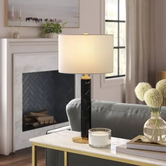 Faux Marble Stick Table Lamp - Threshold&trade; image {1}