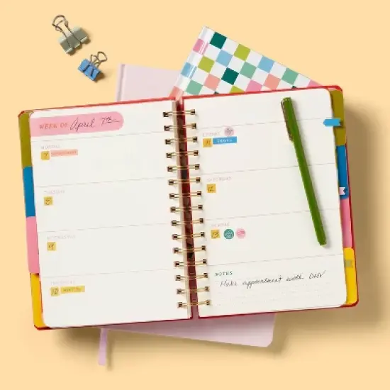 Twin Wire 6"x8" Planner with Elastic Closure Bright - up&up&trade; image {1}