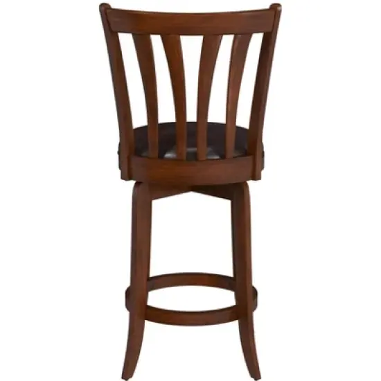 25.5" Savana Swivel Counter Height Barstool Cherry/Black - Hillsdale Furniture image {5}