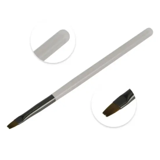 Unique Bargains Flat-mouthed Nail Painting Brushes for Polish Painting Home DIY Clear Gray 1 Pc image {2}