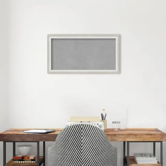 26"x14" Two Tone Framed Magnetic Board Silver - Amanti Art: Real Wood, Steel, Wall Mount, Home & Office image {4}