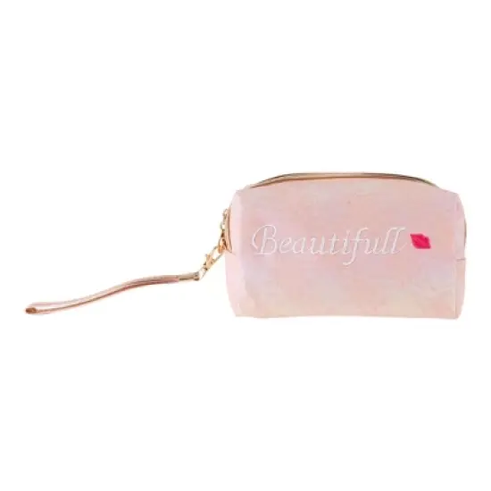 Unique Bargains Women Embroidered Baeutiful Makeup Bag Pink 1 Pc image {3}