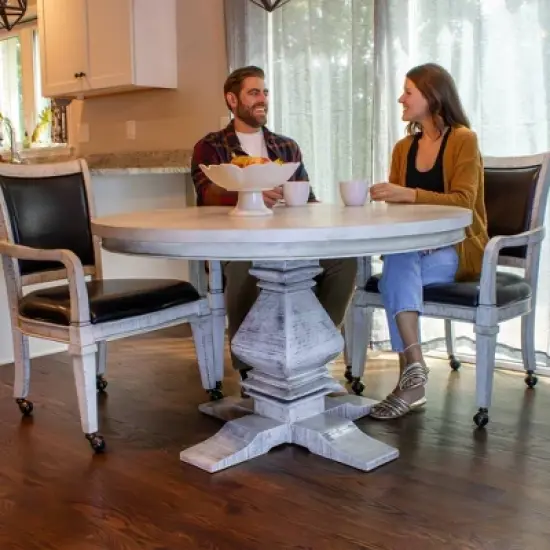 Hathaway Montecito Dining and Poker Table Set with Four Chairs - Driftwood image {1}