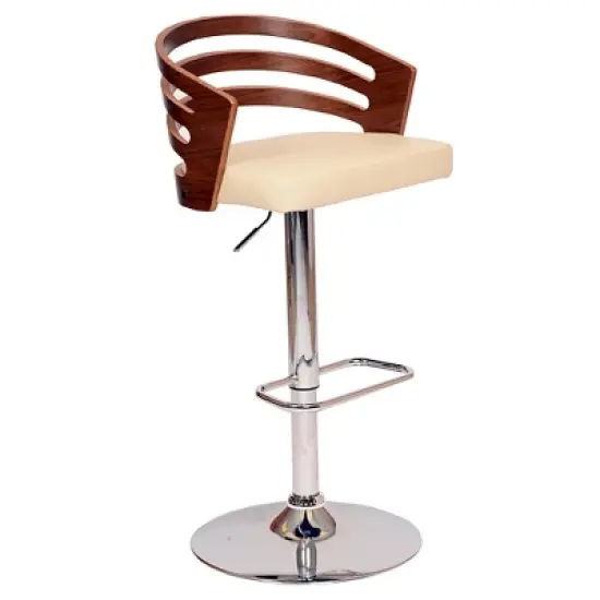 Adele Mid-Century Modern Adjustable Swivel Barstool - Armen Living image {6}