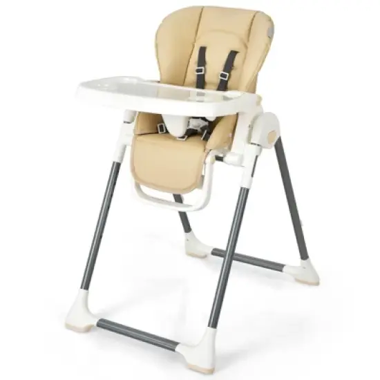 Infans Foldable Baby High Chair w/ Double Removable Trays & Book Holder image {10}