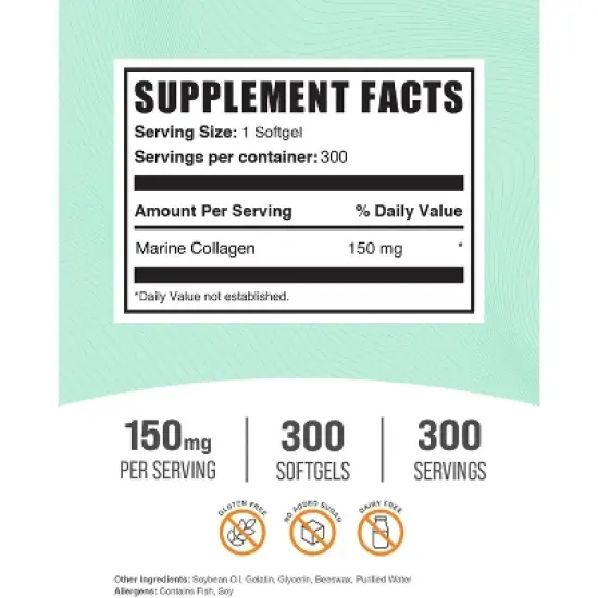 BulkSupplements Marine Collagen Softgels image {1}