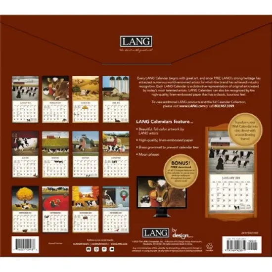 Lang 2024 Wall Calendar 24"x12" Cows Cows Cows image {2}