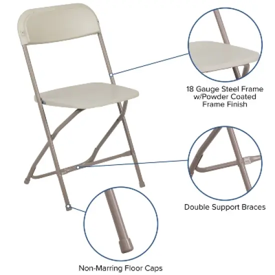 Flash Furniture Hercules&trade; Series Plastic Folding Chair - 10 Pack 650LB Weight Capacity image {1}