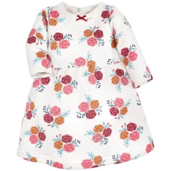 Hudson Baby Toddler Girl Quilted Cotton Dress and Leggings, Autumn Rose image {2}