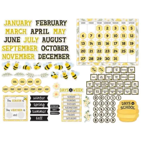 Teacher Created Resources&reg; Buzzing Bees Calendar Bulletin Board Set, 131 Pieces image {1}