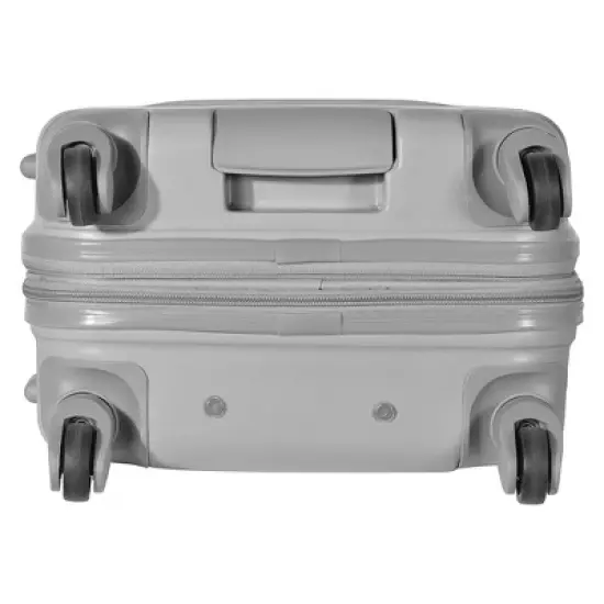 Olympia Denmark 21 Inch Expandable Carry On 4 Wheel Spinner Multiple Grip Luggage Suitcase with Aluminum Locking System and Interior Divider, Silver image {4}