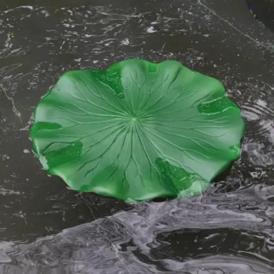 Unique Bargains Artificial Lotus Leaves for Garden Ponds Pool Decoration Green 14.96" 1pcs image {1}