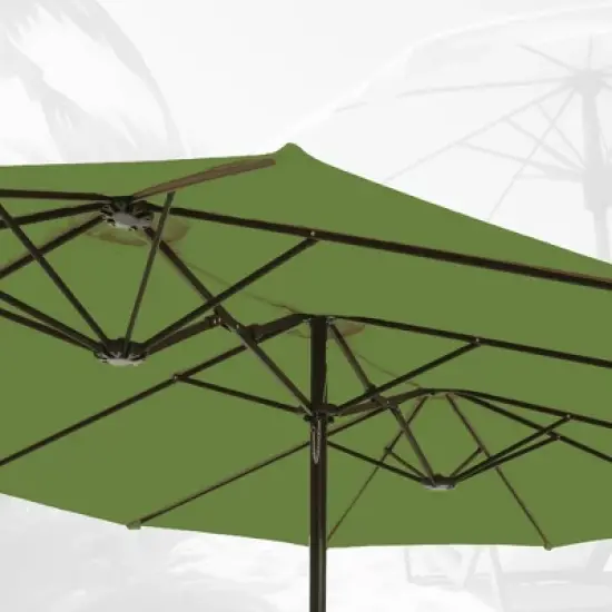 Captiva Designs 9'x15' Rectangular Outdoor Market Umbrella with Extra Large Base image {2}