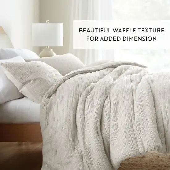 Waffle Textured Comforter Set All Season Down-Alternative Ultra Soft Puffy Bedding - Becky Cameron image {4}
