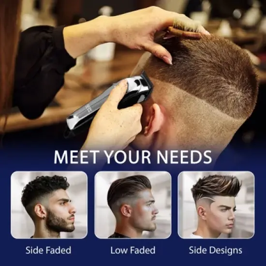 Barbasol LCD Display Rechargeable Cordless Hair Clipper 6 Guide Combs Battery Hair Trimmer - 10ct image {3}