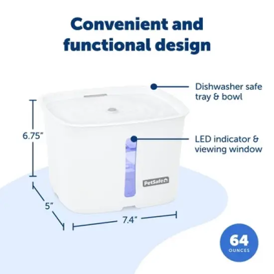 PetSafe 64oz Viva Plastic Dog and Cat Automated Fountain image {3}