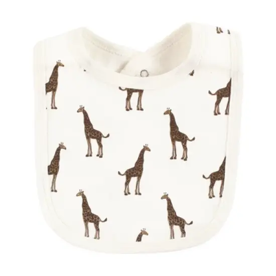 Touched by Nature Infant Boy Organic Cotton Bibs, Classic Safari Animals, One Size image {5}