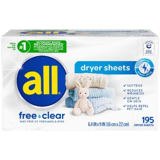 All Free Clear Fabric Softening Sheets - 195ct image {9}