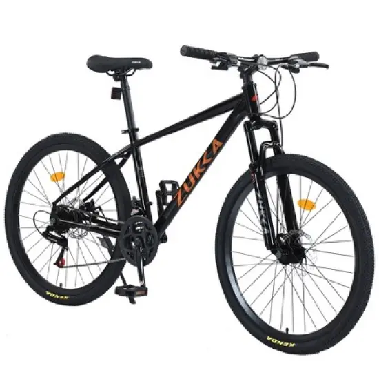YONWAY 26 Inch Mountain Bike, 24 Speed Mountain Bike Steel Frame Adult Bicycle with Suspension Fork, Dual Disc Brake for Womens Mens image {6}
