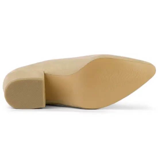 Allegra K Women's Pointed Toe Slip on Block Heel Slide Mules image {4}