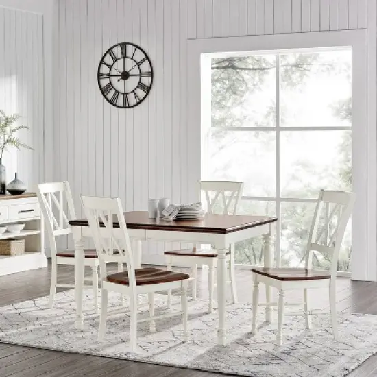 5pc Shelby Extendable Dining Set White - Crosley image {2}
