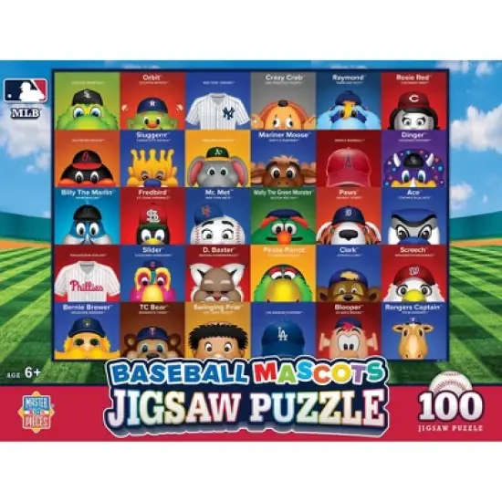 MasterPieces 100 Piece Sports Puzzle - MLB Mascots - 14"x19" image {1}