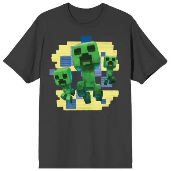 Minecraft Legends Creeper Squad Crew Neck Short Sleeve Charcoal Men's T-shirt image {3}