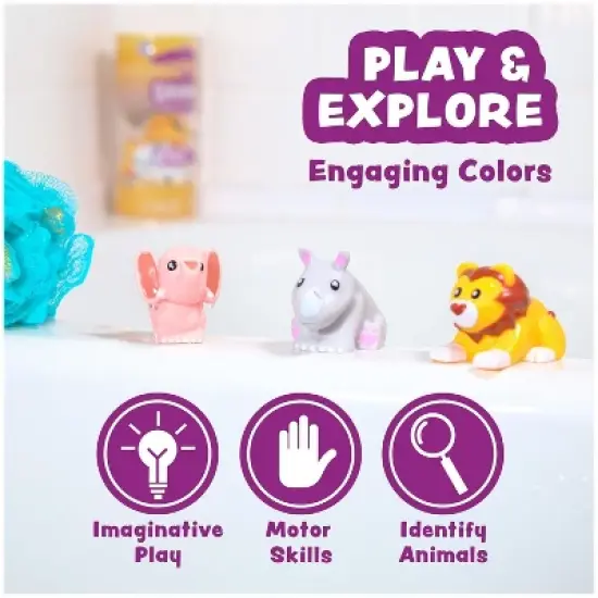 Tub Works Savanna Mold Free Bath Toys, 6 Pack image {1}