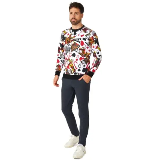 OppoSuits Men's Sweater - King Of Clubs - Multicolor image {2}