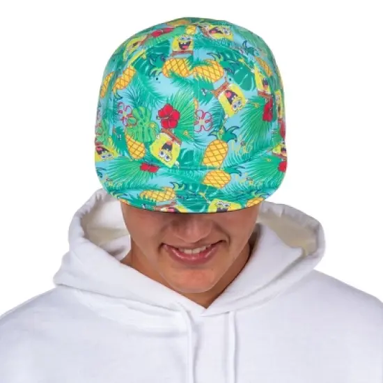 Nickelodeon SpongeBob SquarePants Hat Adult Pineapple Tropical Snapback Adjustable Cap OSFM Multicolored image {2}