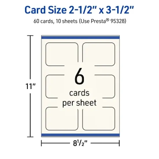 Avery 2-1/2" x 3-1/2" Rounded Corner Cards, Matte Ivory, 60ct image {4}