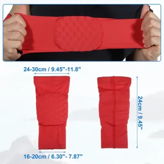 Unique Bargains 2pcs Elbow Brace Support Sleeve Elbow Pad Sleeve for Women Men Red M Size image {1}