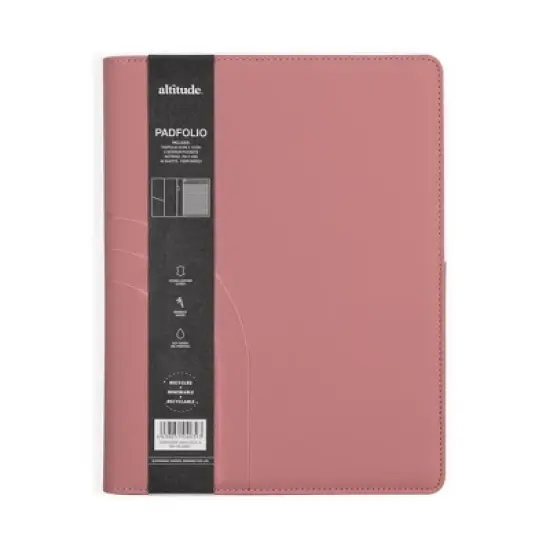 Altitude Padfolio&nbsp;8.5"x10.5" Vegan Leather Mauve Pink Debossed Arch image {2}