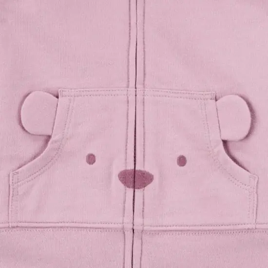 Carter's Just One You&reg; Baby Girls' 3pc French Terry Bear Sweatshirt & Pants Set - Pink image {2}