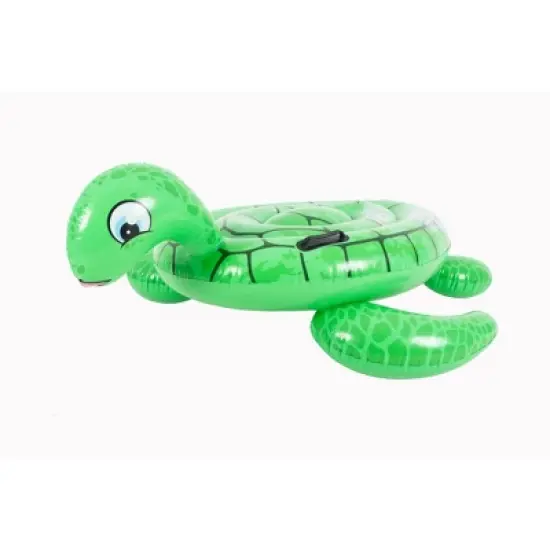 Pool Central 4.5' Inflatable Green Sea Turtle Pool Float with Handles image {3}