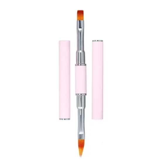 Unique Bargains Double Ended Nail Art Brush Lace Brush Gel Polish Nail Art Design Pen Paint Tools for Home DIY Manicure Pink image {6}