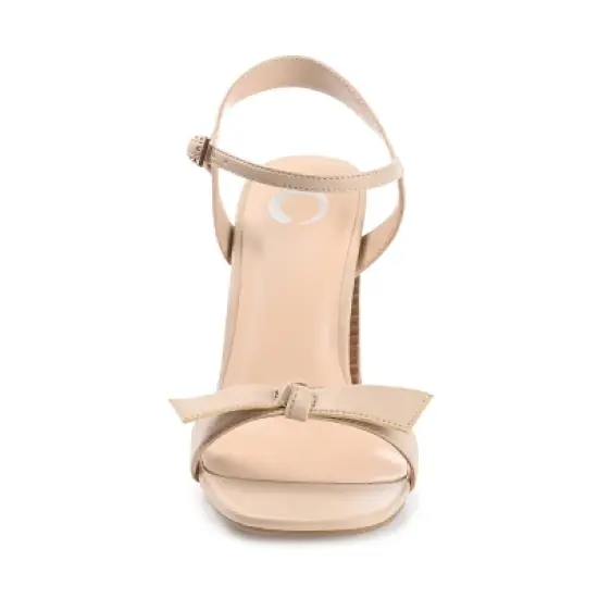 Journee Collection Womens Dianne Tru Comfort Foam Open Square Toe Stacked Heel Sandals Nude 10 image {5}