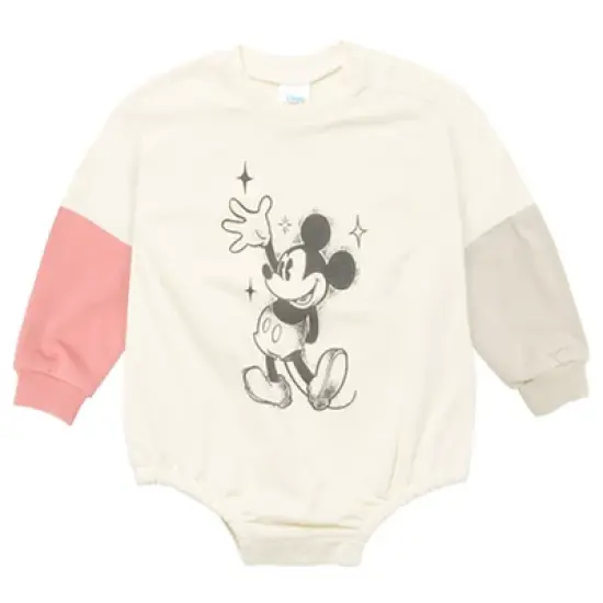 Disney Minnie Mouse Mickey Mouse Winnie the Pooh Baby French Terry Oversized Long Sleeve Bodysuit and Hat Newborn to Infant  image {3}