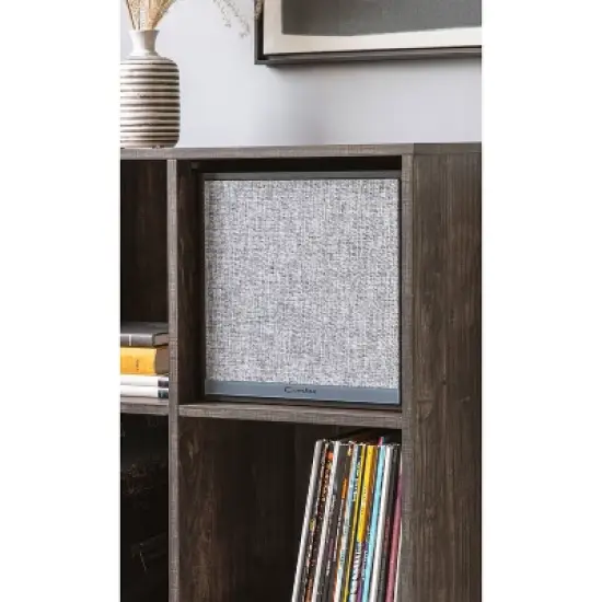 33" Jacobsen Record Storage Cube Bookcase with Speaker Brown Ash/Black - Crosley image {3}