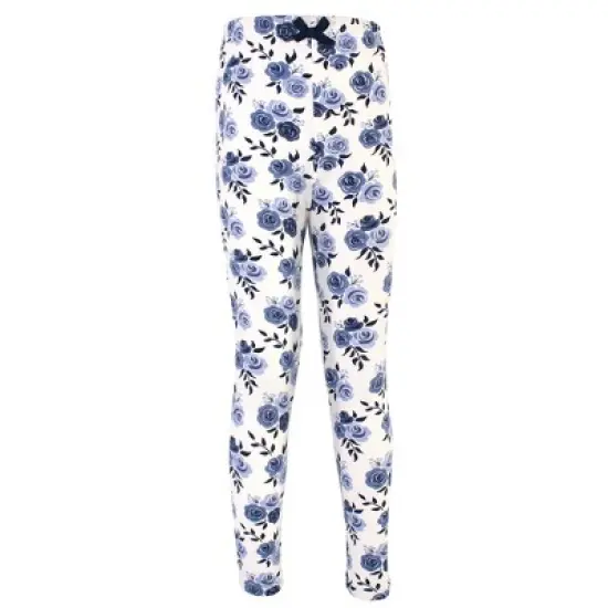 Touched by Nature Baby, Toddler, Big Kids and Youth Girl Organic Cotton Leggings 4pk, Navy Floral image {4}